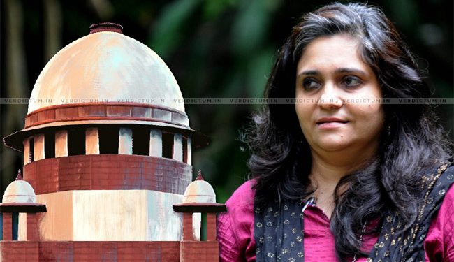 تیستا سیتلواڈ کوعدالت عظمیٰ سے عبوری ضمانت