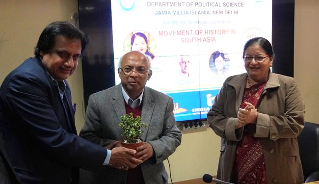 ’جنوب ایشیا میں تاریخ کی تحریک‘ کے موضوع پرجامعہ میں خصوصی لیکچر