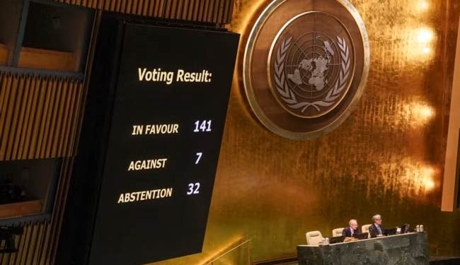 یوکرین سے روسی افواج کے فوری انخلا والی قرارداد کواقوام متحدہ کی جنرل اسمبلی سے منظوری مل گئی