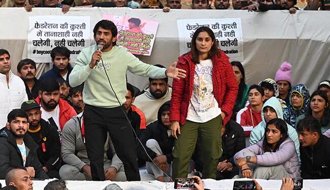 جنترمنتر پر ایک بار پھرپہلوانوں کا احتجاج