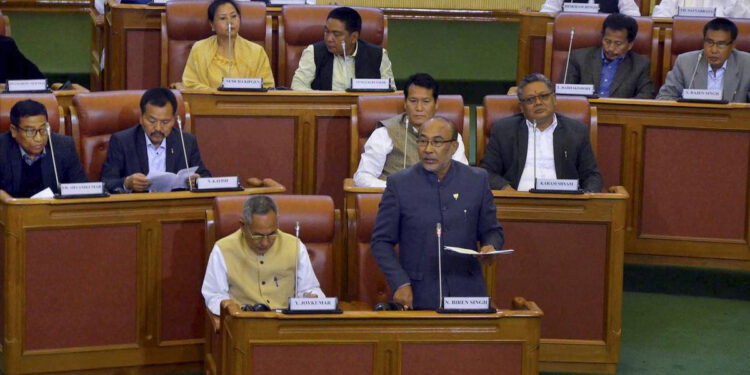 منی پور اسمبلی میں بحران کے خاتمے کی قرارداد پیش