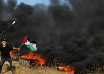 غزہ  پٹی پراسرائیل کی جانب سے فضائی حملے