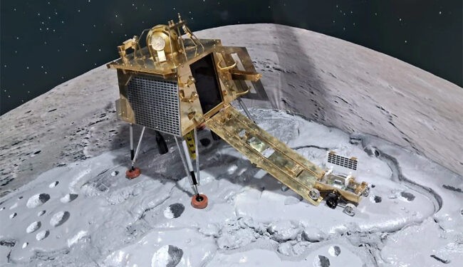 وکرم لینڈر نے چاند کے جنوبی قطبی علاقے میں پلازما کا پتہ لگایا