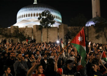 اردن میں اسرائیل کے خلاف احتجاج