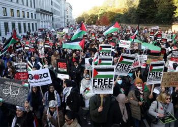 فلسطین نوازوں کی لندن میں ریلی، جنگ بندی کا تقاضا