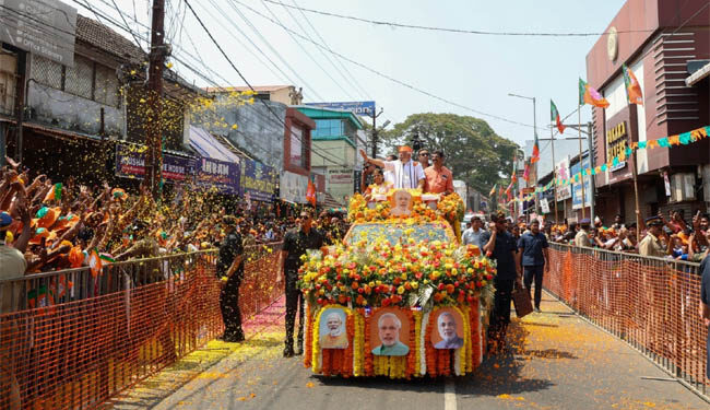 مودی کا کیرالہ میں روڈ شو