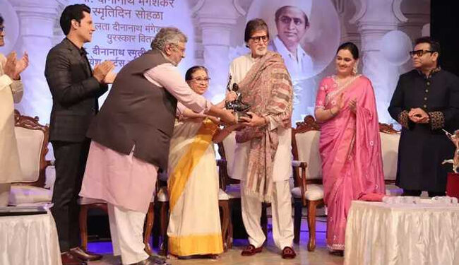 امیتابھ بچن کو ملا لتا دینا ناتھ منگیشکر ایوارڈ