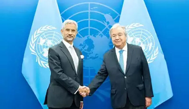 جے شنکر نے انتونیو گٹیرس سے ملاقات کی