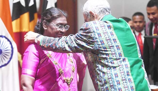 مرمو کو تیمور لیسٹی کے اعلیٰ ترین شہری اعزاز سے نوازا گیا