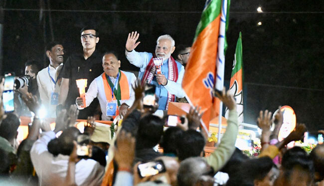 رانچی میں وزیر اعظم  کا روڈ شو