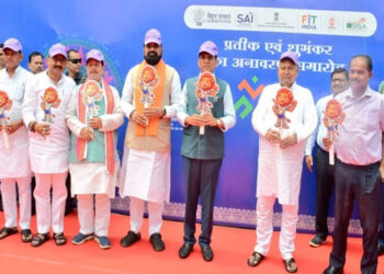 کھیلو انڈیا یوتھ گیمز کے لوگو  کی نقاب کشائی